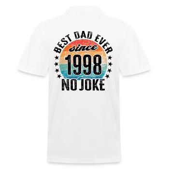 Bester Papa der Welt seit 1998 No Joke - Männer Poloshirt - Weiß - Hinten - Kai (181cm)