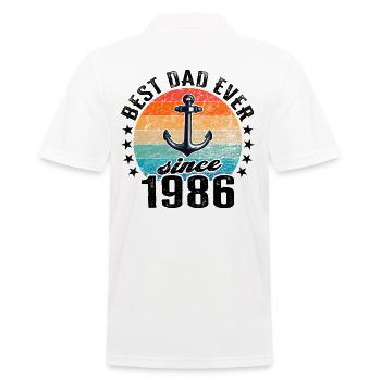 Bester Papa der Welt seit 1986 Vatertag - Männer Poloshirt - Weiß - Hinten - Kai (181cm)