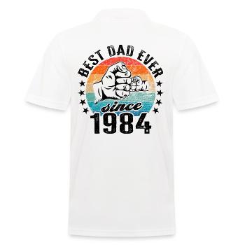 Meilleur papa du monde depuis 1984 Fête des Pères - Polo Homme - blanc - Dos - Kai (181cm)