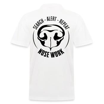 NOSE WORK Suchhund Nasenarbeit Hunde Hund - Männer Poloshirt - Weiß - Hinten - Kai (181cm)
