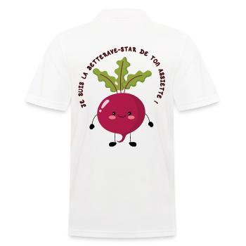 Je suis la betterave star de ton assiette! - Polo Homme - blanc - Dos - Kai (181cm)