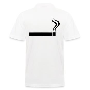 Zigarette - Rauchen - Männer Poloshirt - Weiß - Hinten - Kai (181cm)