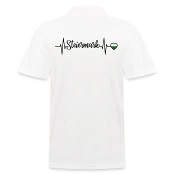 Steiermark Puls Herzlinie - Männer Poloshirt - Weiß - Hinten - Kai (181cm)