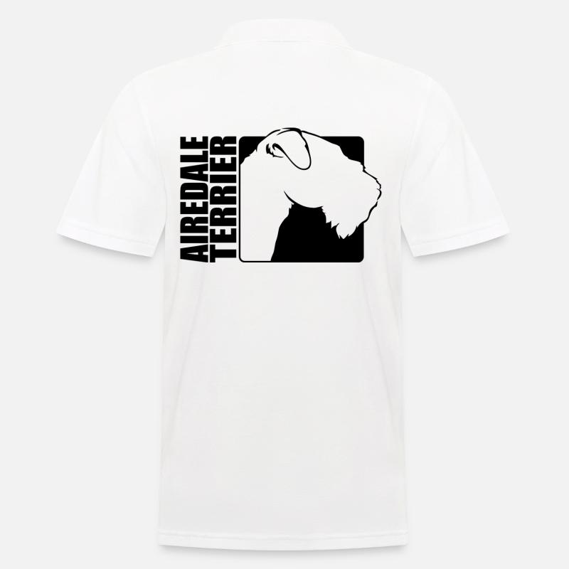 Airedale Terrier Profil Hund Hunde Wilsigns - Männer Poloshirt - Weiß