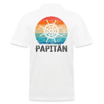 Papitän und Ruder - für den besten Papa der Welt - Männer Poloshirt - Weiß - Hinten - Kai (181cm)