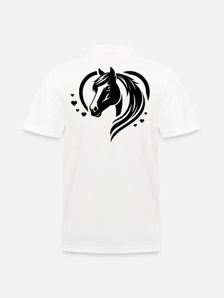 Horse Head Heart - Men's Polo Shirt - white
