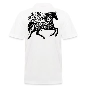 Fleurs De Silhouette De Cheval - Polo Homme - blanc - Dos - Kai (181cm)