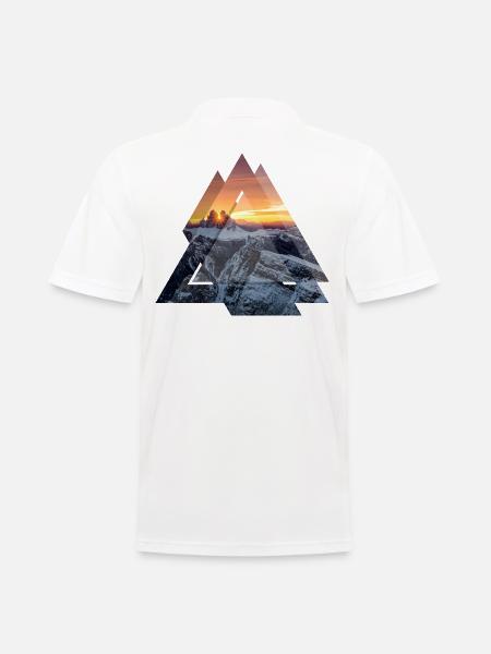 Dreieck Geometrie Dolomiten Berglandschaft - Männer Poloshirt - Weiß