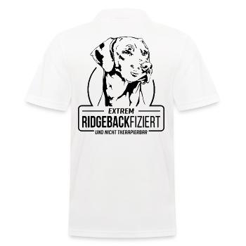 RIDGEBACKFIZIERT Rhodesian Ridgeback Hund Wilsigns - Männer Poloshirt - Weiß - Hinten - Kai (181cm)