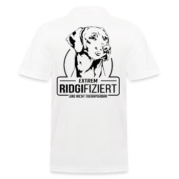 RIDGIFIZIERT Rhodesian Ridgeback Hund Wilsigns - Männer Poloshirt - Weiß - Hinten - Kai (181cm)