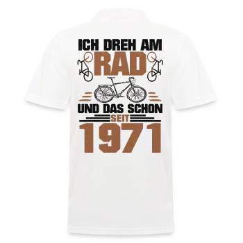 1971 Geboren Und Dreht Am Rad - Männer Poloshirt - Weiß - Hinten - Kai (181cm)