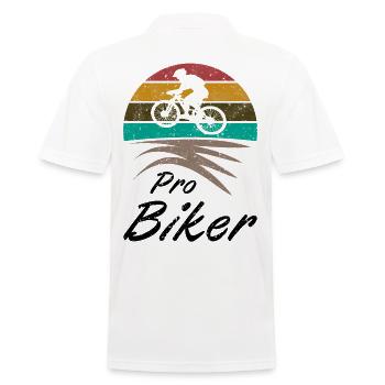 Profi Montainbiker Retro Fahrrad Geschenk - Polo Homme - blanc - Dos - Kai (181cm)
