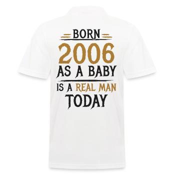 Geboren 2006 Geburtstag Richtiger Mann Männer - Männer Poloshirt - Weiß - Hinten - Kai (181cm)