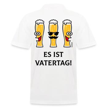 Es Ist Vatertag! (3 Biergläser / Bier / 3C) - Männer Poloshirt - Weiß - Hinten - Kai (181cm)