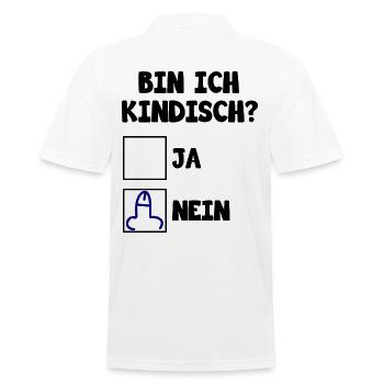 Bin ich kindisch ja nein - Männer Poloshirt - Weiß - Hinten - Kai (181cm)