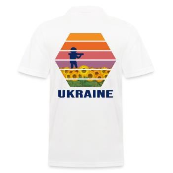 UKRAINE Soldier SUNFLOWER slava ukraini - Men's Polo Shirt - white - Back - Kai (181cm)
