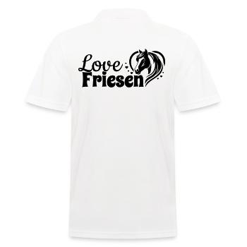 Friesen Love Herz Pferdekopf - Männer Poloshirt - Weiß - Hinten - Kai (181cm)