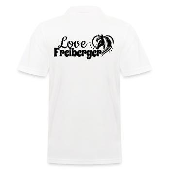 Freiberger Love Herz Pferdekopf - Männer Poloshirt - Weiß - Hinten - Kai (181cm)