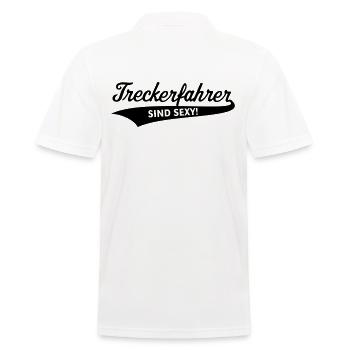 Treckerfahrer – Sind Sexy! (Trecker / B) - Männer Poloshirt - Weiß - Hinten - Kai (181cm)