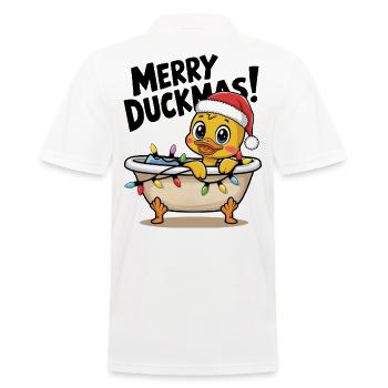 Duck Ducks Christmas Farmer Funny Merry Duckmas - Men's Polo Shirt - white - Back - Kai (181cm)