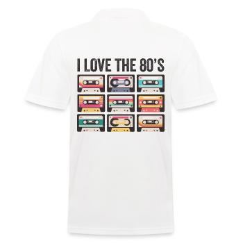 I Love The 80s 80er Kassette Mixtape Retro Lustig - Männer Poloshirt - Weiß - Hinten - Kai (181cm)