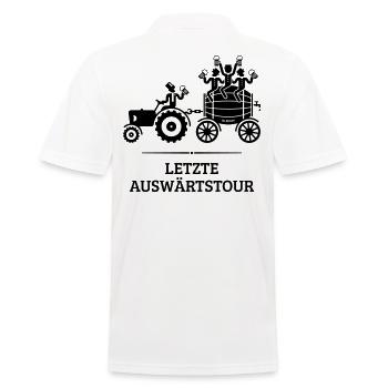 Letzte Auswärtstour (Trecker / Bierfass / JGA / B) - Männer Poloshirt - Weiß - Hinten - Kai (181cm)