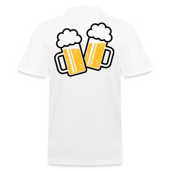 2 Maßkrüge Stoßen An, Prosit! (Bier Maßkrug / 2C) - Männer Poloshirt - Weiß - Hinten - Kai (181cm)