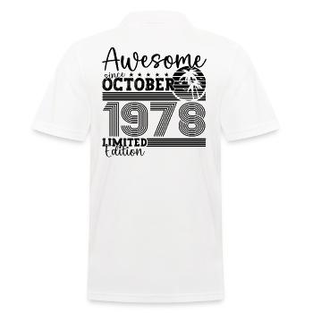 Großartig Oktober 1978 44. Geburtstag Geschenk - Männer Poloshirt - Weiß - Hinten - Kai (181cm)
