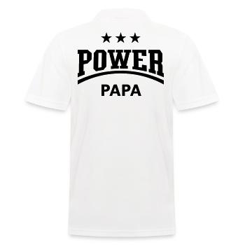 Power Papa (Dad / Daddy / Father's Day / Black - Men's Polo Shirt - white - Back - Kai (181cm)