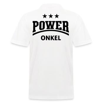 Power Onkel (Poweronkel / Black) - Männer Poloshirt - Weiß - Hinten - Kai (181cm)