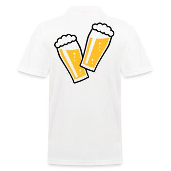 2 Biergläser Stoßen An (Bier / Willibecher / 2C) - Männer Poloshirt - Weiß - Hinten - Kai (181cm)