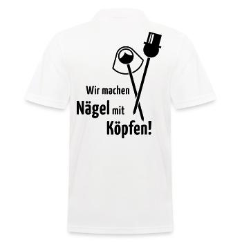 Wir Machen Nägel Mit Köpfen! Hochzeit Brautpaar B - Männer Poloshirt - Weiß - Hinten - Kai (181cm)