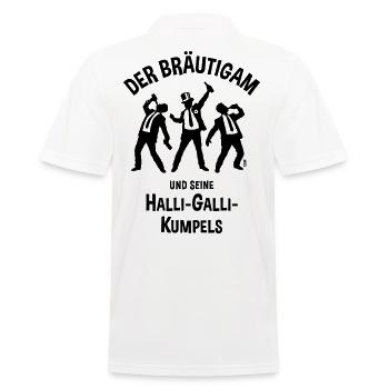 Der Bräutigam Und Seine Halli-Galli-Kumpels, JGA B - Männer Poloshirt - Weiß - Hinten - Kai (181cm)