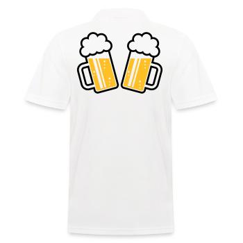 2 Bierkrüge Prosten Zu, Prosit! (Bier Maßkrüge 2C) - Männer Poloshirt - Weiß - Hinten - Kai (181cm)