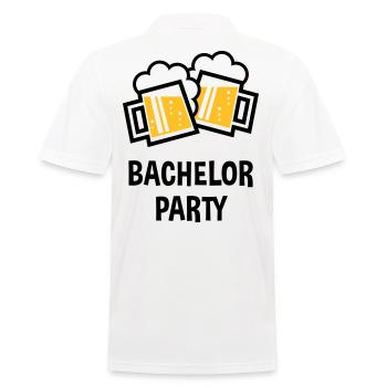 Bachelor Party (Stag Night Bavarian Beer Mugs 2C) - Men's Polo Shirt - white - Back - Kai (181cm)