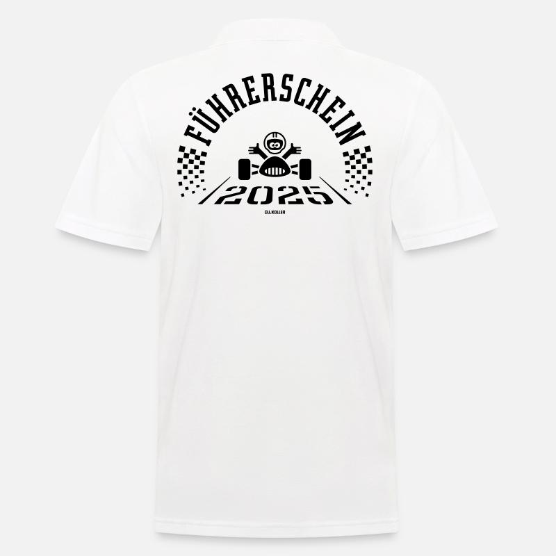 Führerschein 2025 (Fahranfänger / Black) - Männer Poloshirt - Weiß