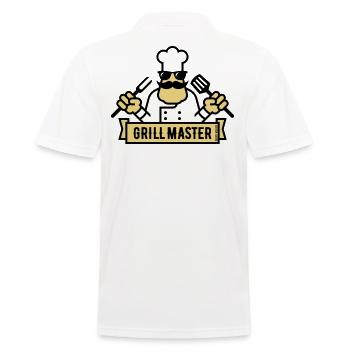 Grill Master (Grillen / Barbecue / BBQ / 2C) - Männer Poloshirt - Weiß - Hinten - Kai (181cm)
