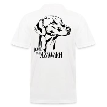 Loved by an Azawakh Hundespruch Windhund Wilsigns - Männer Poloshirt - Weiß - Hinten - Kai (181cm)
