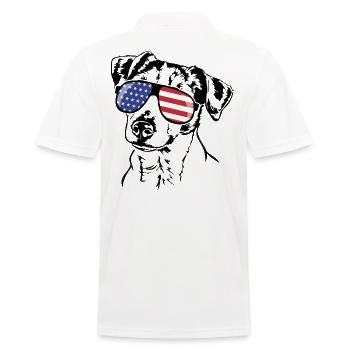 JACK RUSSELL TERRIER America Flag Sunglasses - Men's Polo Shirt - white - Back - Kai (181cm)
