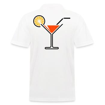 Cocktail / Cocktailglas / Martini + (Orange) - Männer Poloshirt - Weiß - Hinten - Kai (181cm)