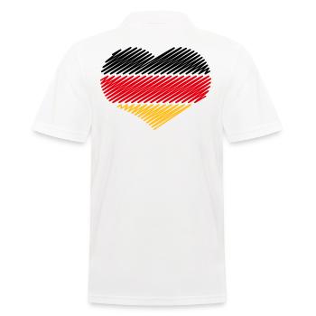 Coeur Noir Rouge Or (Croquis du drapeau de l’Allemagne) - Polo Homme - blanc - Dos - Kai (181cm)