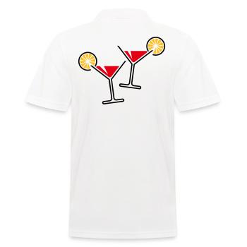 2 Cocktailgläser / Cocktail / Martini + (Rot) - Männer Poloshirt - Weiß - Hinten - Kai (181cm)