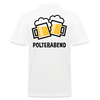 Polterabend (JGA Bier Bayrische Bierkrüge / 2C) - Männer Poloshirt - Weiß - Hinten - Kai (181cm)