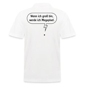 Wenn Ich Groß Bin, Werde Ich Megapixel. B Outline - Männer Poloshirt - Weiß - Hinten - Kai (181cm)