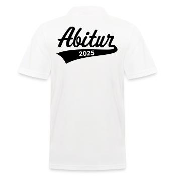 Abitur 2025 (Abiturient / Abi / Hochschulreife B) - Männer Poloshirt - Weiß - Hinten - Kai (181cm)