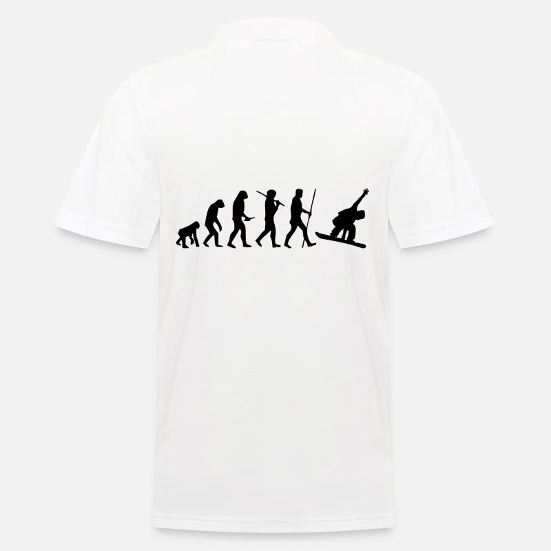 Wintersport - Snowboard - Evolution - Symbol - Männer Poloshirt - Weiß