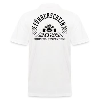 Führerschein 2025 – Fahrprüfung Bestanden! (Black) - Männer Poloshirt - Weiß - Hinten - Kai (181cm)