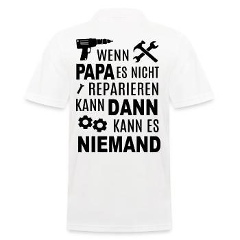 Papa reparieren Vater Heimwerker bauen Werkzeug - Männer Poloshirt - Weiß - Hinten - Kai (181cm)