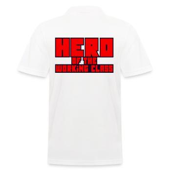 Hero of the working class - Men's Polo Shirt - white - Back - Kai (181cm)