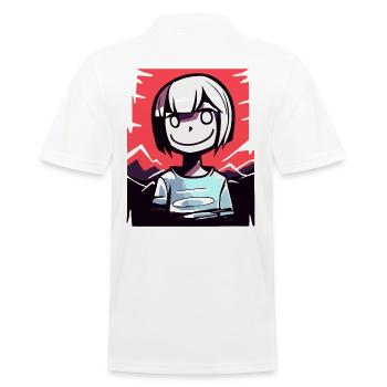 Niedliches Anime-Mädchen lächelt - Männer Poloshirt - Weiß - Hinten - Kai (181cm)